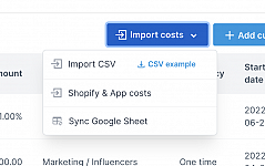 Importing custom costs by date from CSV